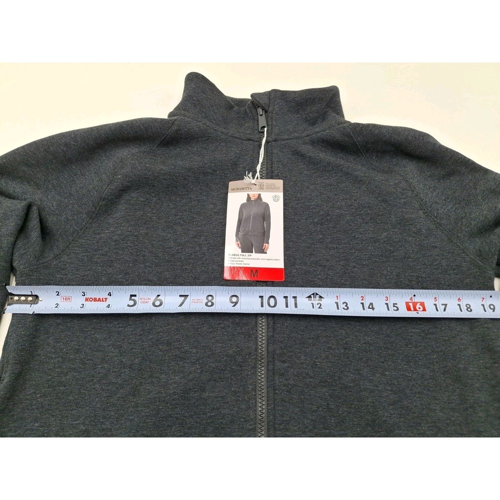 Mondetta Womens Fleece Full-Zip Jacket Black Charcoal Size M NEW 1906568 - Picture 5 of 7
